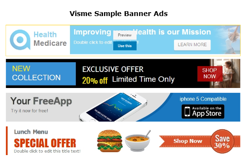 Look at these Visme banner ad templates